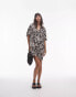 Topshop button down mini shirt dress in mono print соединенный, 36 - фото #2