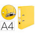 LIDERPAPEL Lever arch file A4 documents PVC lined with rado spine 75 mm yellow metal compressor