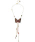 Фото #1 товара Betsey Johnson gold-Tone Bead & Butterfly 16" Lariat Necklace