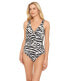 Lauren Ralph Lauren Zebra Ring Over-The-Shoulder One-Piece Brown 10 - фото #1