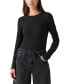 ფოტო #3 პროდუქტის Women's Cotton Lightweight Slub Long-Sleeve Top