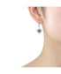 ფოტო #3 პროდუქტის Sterling Silver Princess and Round Cubic Zirconia Leverback Earrings