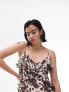 Фото #7 товара Topshop ruffle slip dress in animal print