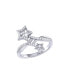 ფოტო #1 პროდუქტის Stars Entwined Design Sterling Silver Diamond Women Ring