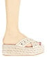 Фото #11 товара Women's Gladda Studded Flatform Raffia Slip-On Crossband Wedge Sandals