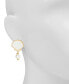 Фото #3 товара Gold-Tone Mother-of-Pearl Shell & Imitation Pearl Drop Earrings