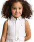 Toddler and Little Girls Belted Cotton Oxford Shirtdress