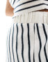 Фото #5 товара ASOS DESIGN texture stripe short co-ord in cream and navy stripe