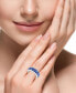 ფოტო #2 პროდუქტის EFFY® Sapphire (3-3/8 ct. t.w.) & Diamond (1/6 ct. t.w.) Ring in Sterling Silver