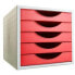 Фото #1 товара Модульный шкаф для документов Archivo 2000 ArchivoTec Serie 4000 5 ящиков Din A4 Красный 34 x 27 x 26 cm