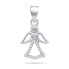 Beautiful silver pendant with zircons Angel PT121W
