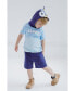 Toddler Boys Hooded Cosplay T-Shirt and French Terry Shorts Outfit Set to