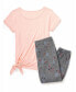 Фото #3 товара Women's Anna Pajama T-Shirt & Sweatpant Set