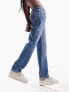 Фото #3 товара ASOS DESIGN low rise loose straight jeans in mid blue