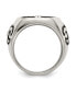 ფოტო #2 პროდუქტის Stainless Steel Antiqued and Polished Fleur de Lis Cross Ring