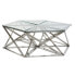 Фото #1 товара Кофейный столик DKD Home Decor Серебристый Стеклянный Сталь Пластик 137,5 x 120,5 x 46 cm