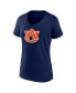 Фото #2 товара Women's Navy Auburn Tigers Evergreen Logo V-Neck T-shirt