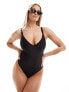 ASOS DESIGN Fuller Bust ultra smoothing swimsuit in black Черный, EU 75 E-F - фото #11