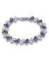 ფოტო #1 პროდუქტის Cubic Zirconia Purple Clear Alternate Link Bracelet