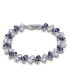 Cubic Zirconia Purple Clear Alternate Link Bracelet