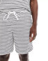 Фото #5 товара South Beach beach short co-ord in black and white textured stripe