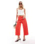 Фото #5 товара ASOS DESIGN Petite tailored culotte with linen in red