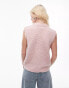 Topshop knitted crew boucle vest in light pink Розовый, L - EU 44 - фото #4