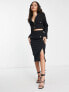 Фото #3 товара Extro & Vert Petite cropped blazer with pocket details in black co-ord