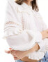 Фото #2 товара Miss Selfridge textured trim detail western shirt in ivory