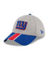 ფოტო #1 პროდუქტის Men's Heather Gray, Royal New York Giants Striped 39THIRTY Flex Hat