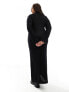 4th & Reckless Plus v neck knitted maxi dress in black