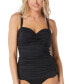 Фото #3 товара Women's Charisma Tie-Back Ruched Bra-Sized Pleated Tankini Top