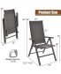 Фото #3 товара 2PCS Patio Folding Dining Chairs Aluminum Adjustable Back