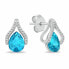 Фото #2 товара Decent Silver Jewelry Set with Turquoise Zircons SET261WAQ (Earrings, Necklace)