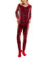 ფოტო #4 პროდუქტის Women's 2-Pc. Packaged Printed Pajamas & Socks Set