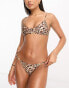 Фото #4 товара New Look geo print v bikini top in brown pattern