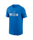 Фото #3 товара Men's Blue Detroit Lions Sideline Performance T-Shirt