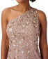 ფოტო #5 პროდუქტის Women's Floral-Beaded One-Shoulder Gown