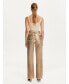 ფოტო #4 პროდუქტის Women's Metallic Straight Leg Jeans