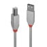 Lindy 3m USB 2.0 Type A to B Cable - Anthra Line - grey - 3 m - USB A - USB B - USB 2.0 - 480 Mbit/s - Grey