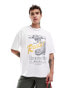 ASOS DESIGN oversized t-shirt with front print in white