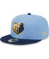 Фото #3 товара Men's Light Blue, Navy Memphis Grizzlies Gameday Gold Pop Stars 59FIFTY Fitted Hat