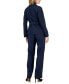 Women's Belted Pinstripe Blazer & Pants