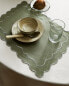 Scalloped linen blend placemat