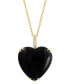Фото #4 товара EFFY Collection eFFY® Onyx & Diamond (1/20 ct. t.w.) Heart 18" Pendant Necklace in 14k Gold