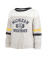 ფოტო #2 პროდუქტის Women's Oatmeal Distressed Michigan Wolverines Vault All Class Lena Long Sleeve T-shirt