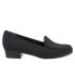 Фото #1 товара Trotters Monarch T1713-101 Womens Black Narrow Canvas Loafer Flats Shoes 8.5