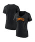 Фото #2 товара Women's Black Tennessee Volunteers Basic Arch V-Neck T-shirt