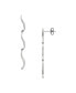 ფოტო #1 პროდუქტის Women's Essential Waves Stainless Steel Long Drop Earrings