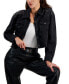 Фото #3 товара Women's Embellished Denim Trucker Jacket, Created for Macy's